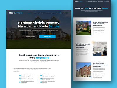 RentSimple about blue clean creative design elementor graphic design homepage plugin property real estate rent shadow ui web design web developer website wordpress