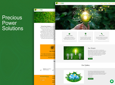 Landing Page design green ui web