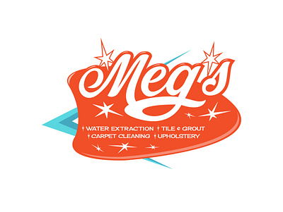 Meg's Carpet Cleaning Logo branding design logo retro typography vector