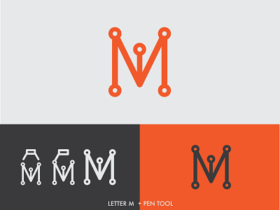 M Design Company Logo app design flat icon illustration letter logo minimal pen pen tool thicklines