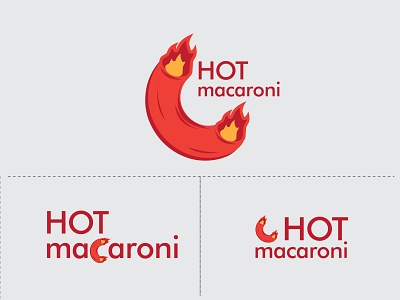 Hot Macaroni idea logo design brand brand identity branding branding concept branding design design fire flat icon illustration logo logo idea logo ideas macaroni minimal vector
