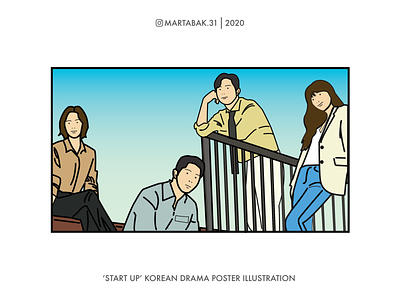 'START UP' Korean Drama - Poster Illustration design digital illustration digital painting flat illustration illustration art k drama korean minimal start up startup vector