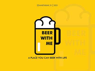 'Beer With Me' Beer House Logo beer beerhouse branding copywriting covid design flat icon illustration logo minimal vector