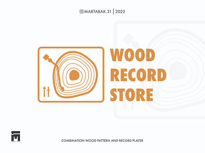 Wood Record Store branding flat logo minimal minimal logo record store vinyl