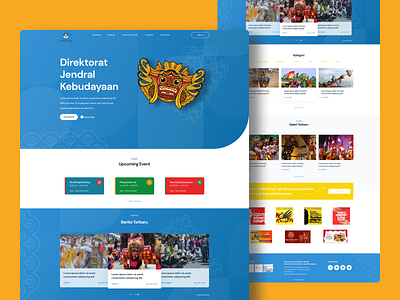 Kebudayaan - Landing Page blue branding design figma freelance hot illustration jobs landingpage new popular trend2022 ui ui2022 uidesign2022 uitrend uiux userinterface ux vector