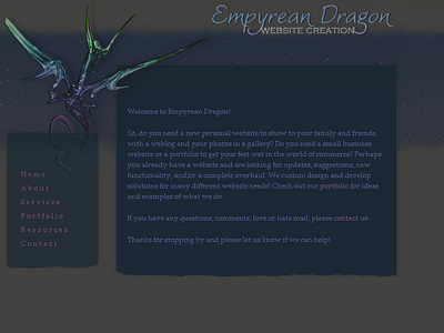 Empyrean Dragon - Night Theme web design webdesign website
