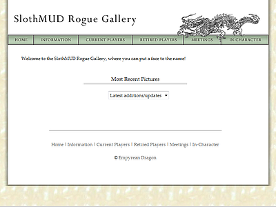 SlothMUD Rogue Gallery web design webdesign website