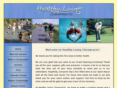 Healthy Living Chiropractic web design webdesign website