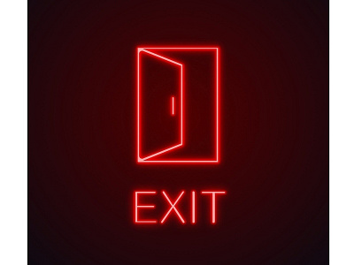 Open door neon light icon door doorway exit icon neon light open sign