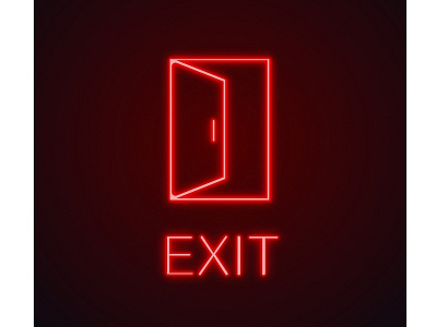 Open door neon light icon