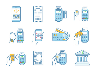 NFC payment color icons set by bsdgraphic on Dribbble