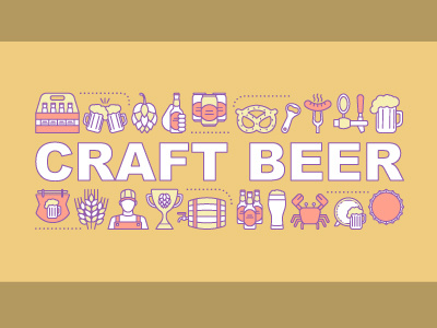 Craft beer word concepts banner bar beer concept craftbeer design icon illustration infographic lettering pub text typogaphy vector word