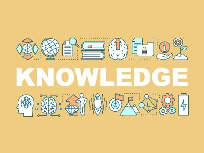 Knowledge text concept concept design education icon illustration information knowledge knowledgebase learning letering skills text typography vector word