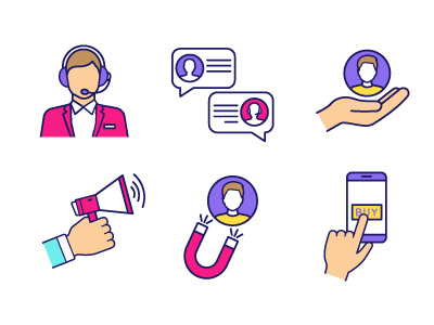 Customer retention icons