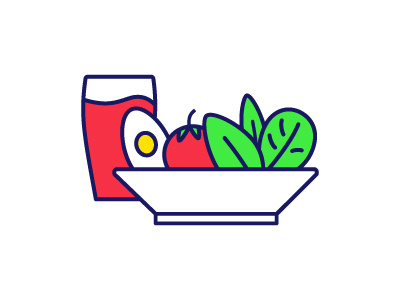 Salad and cold drink color icon