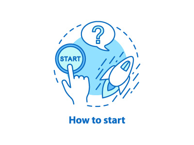 Startup launch concept icon begin business business icon button click concept icon idea launch logo outline project question rocket spacecraft spaceship start start up startup success