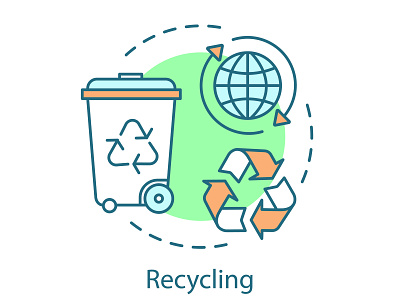 Recycling concept icon concept design eco editable editorial green icon illustration line management planet recycling reduction renew renewable reuse save technology vector waste