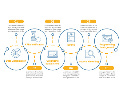 Business metrics courses vector infographic template