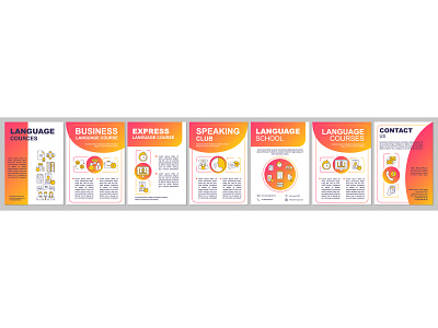 Language learning brochure template layout