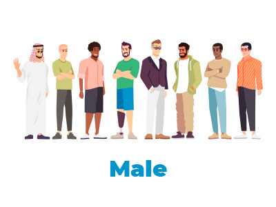 Male characters design concept american arab business cartoon character characterdesign design european flat friendship idea illustration international man multicultural muslim people text vector web graphics