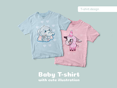 Baby Tshirts witch cute illustration design