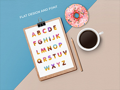 Font design concept alphabet banner bisquit branding cake concept design donut flat font idea letter lettering poster style sweet symbol tempting typography word