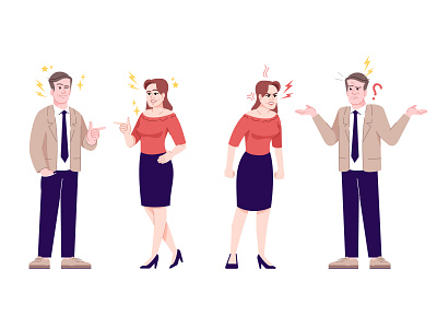 Different characters emotions. Vector illustration