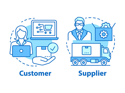Start your dropshipping business! blue business buy concept customer delivery dropshipping goods icon icon creation icon illustration icondesign icongraphy internet marketing network online order supplier web graphics
