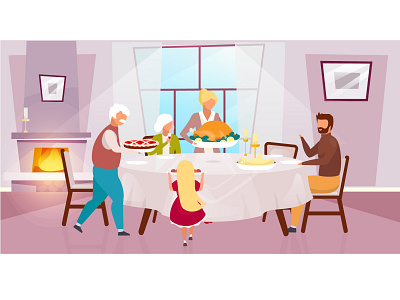 Have you forgotten to meet your family? birthday party care cartoon character comfort concept cozy daughter family flat grandma grandpa holiday husband illustration meet new year thanksgiving