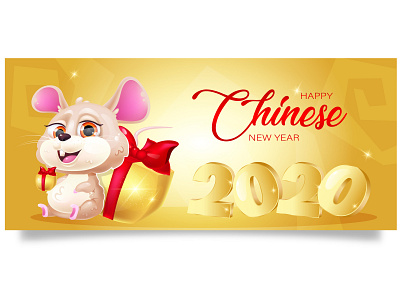 Are you ready to the New Year? 2020 animal banner calendar cartoon children chinese new year cute design gold holidays kawaii kawaii art mouse new year print rat winter wreath zodiac