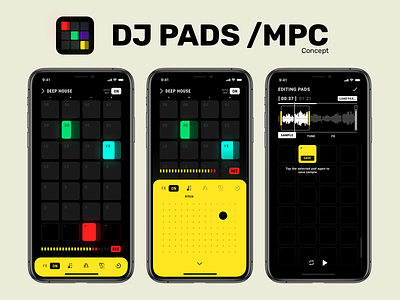 Dj pads (music app) dj music music app music app ui pads ui ux ui