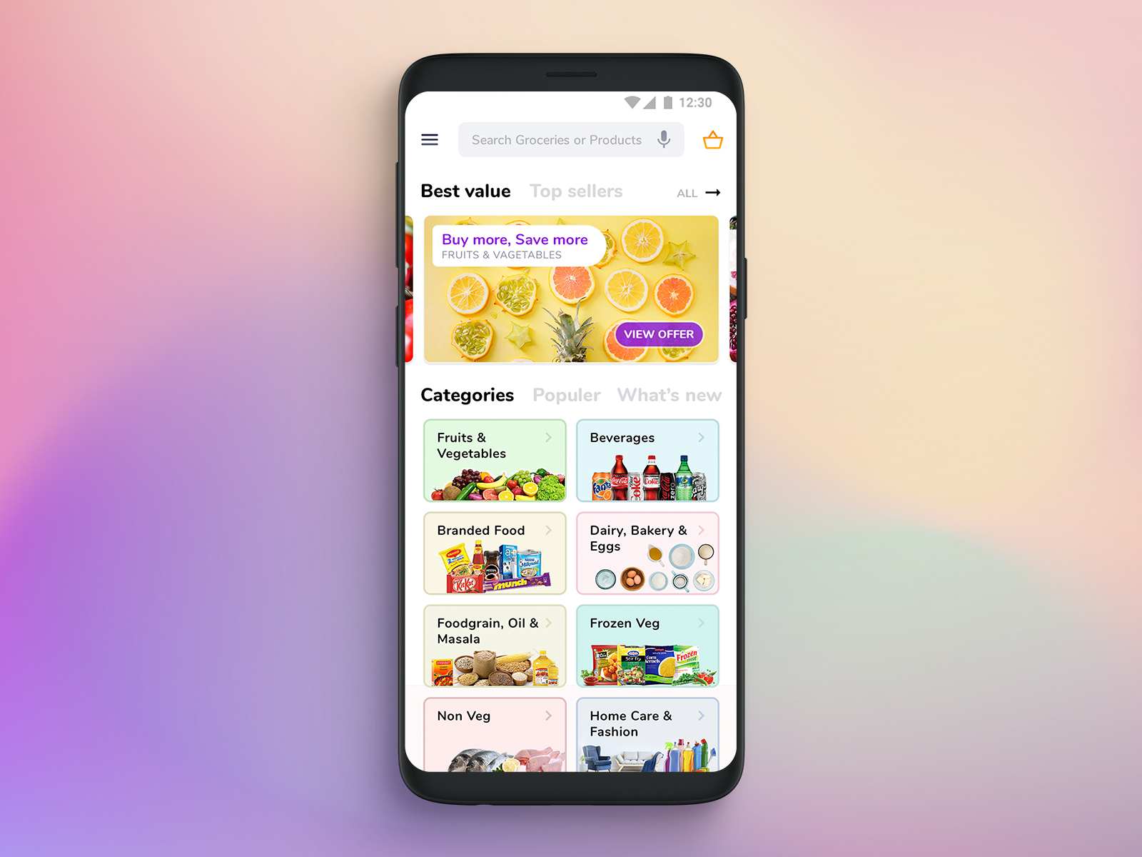 Home Screen - Grocery App by JD on Dribbble