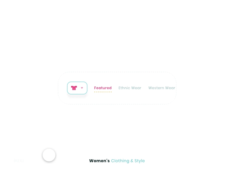 Navigation Interaction - FashionStore animation category menu creative drop down e commerce app fashionstore gif interaction ios android menu minmal motion navigation bar navigation drawer pattern tab bar toolbar top navigation ui ux women fashion