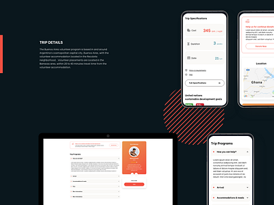 Humanitarian trips website - UI/UX design