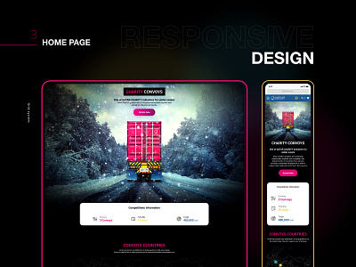 Charity Convoy website" UX & Ui " adobe animation app charity creative dark design inspiration mobile responsive trend ui ux web website xd