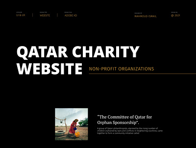 Qatar Charity Global - Website - UI / UX adobe balck branding creative design ui ux website xd