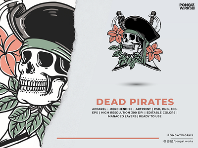 DEAD PIRATES SIMPLE ILLUSTRATION apparel artwork artworkforsale available design designforsale forsale illustration