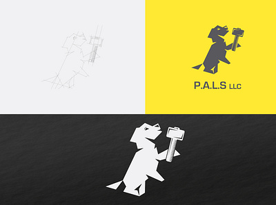 P.A.L.S LLC brandidentity creative customlogo dog flat hammer icon logo minimal professional simple unique