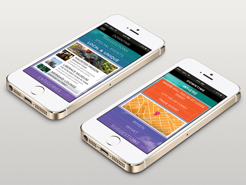 Downtime Mock-up ux interactive web-application