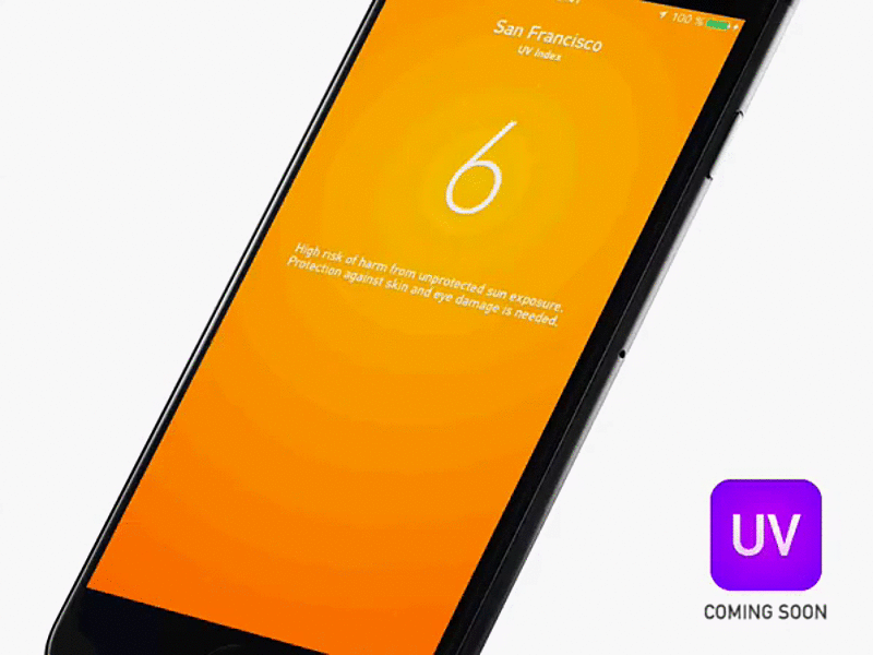 UV Index - iOS app (coming soon) animation chart digits forecast icon ios iphone location sun ui uv weather