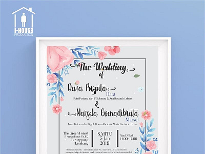 Wedding Invitation Dara&Marcella Bandung 5 december 2019 Design branding design illustration ui ux