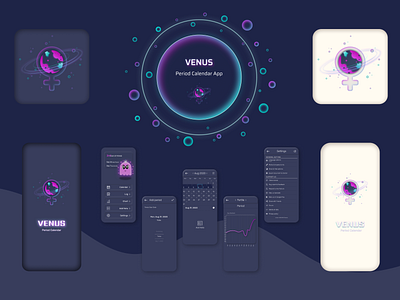 Women's Period Calendar in Neomorphic style