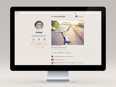 rushmore.fm re-design flat minimal rushmore social social network social web streaming web design
