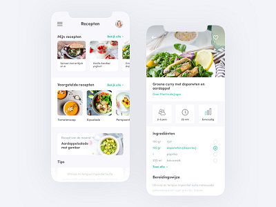 Recipes App app design food recipes ui