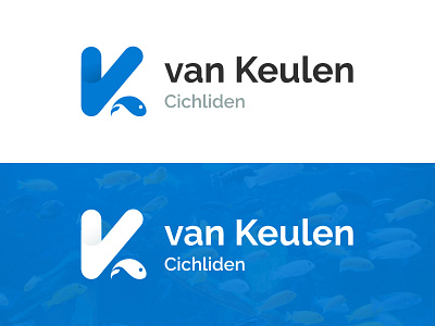 Fish Logo blue cichlids fish logo store