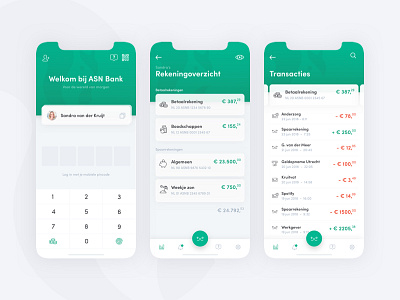 Redesign ASN Banking App app app design banking design finance green ios login pincode us