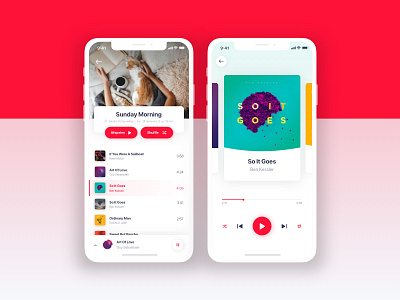 Daily UI #009 Music Player album cover app appdesign dailyui dailyui 009 design music music album play playlist red sound spotify