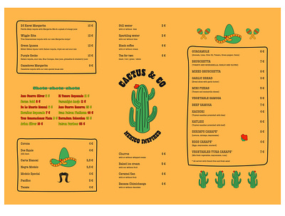 Cactus&Co menu adobe illustrator bar design brand identity branding bright design design graphicdesign illustrations logo logodesign menu design mexico inspired visual identity