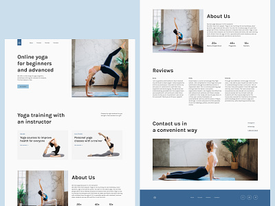 Website design for a yoga studio branding design figma fitness fitness trainer home page landing page site site development tilda ui uxui web design webflow website yoga studio