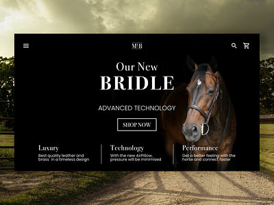 Luxury Horse Equipment Landing Page adobexd concept design equestrian landingpage luxury ui webdesign website